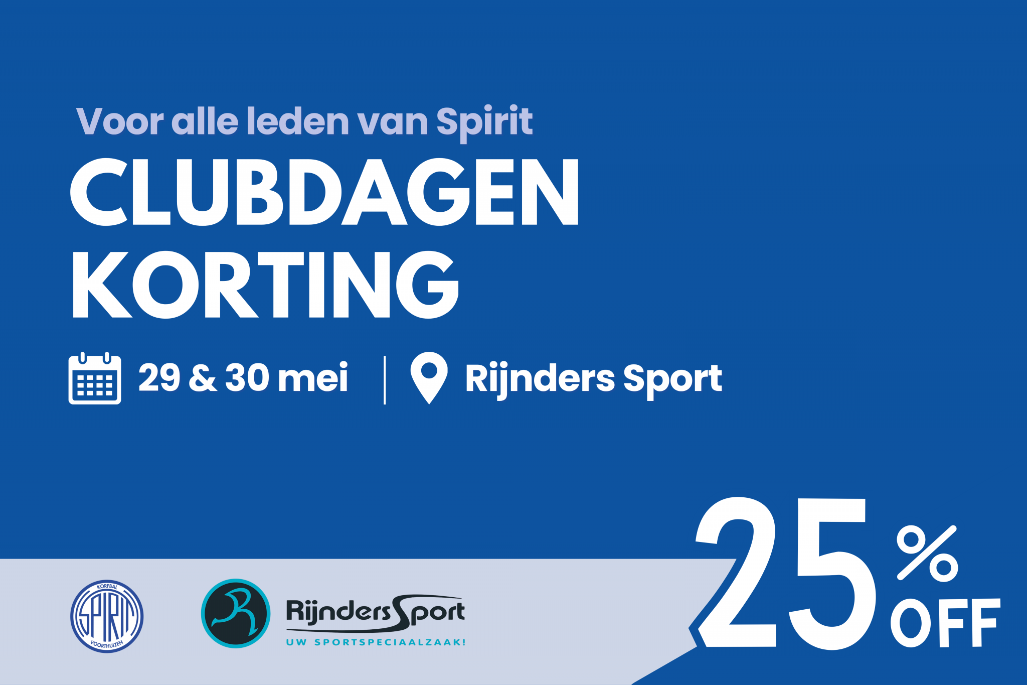 25% korting bij Rijnders Sport