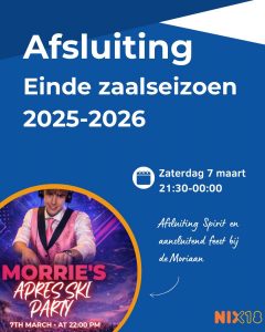 Afsluiting zaalseizoen
